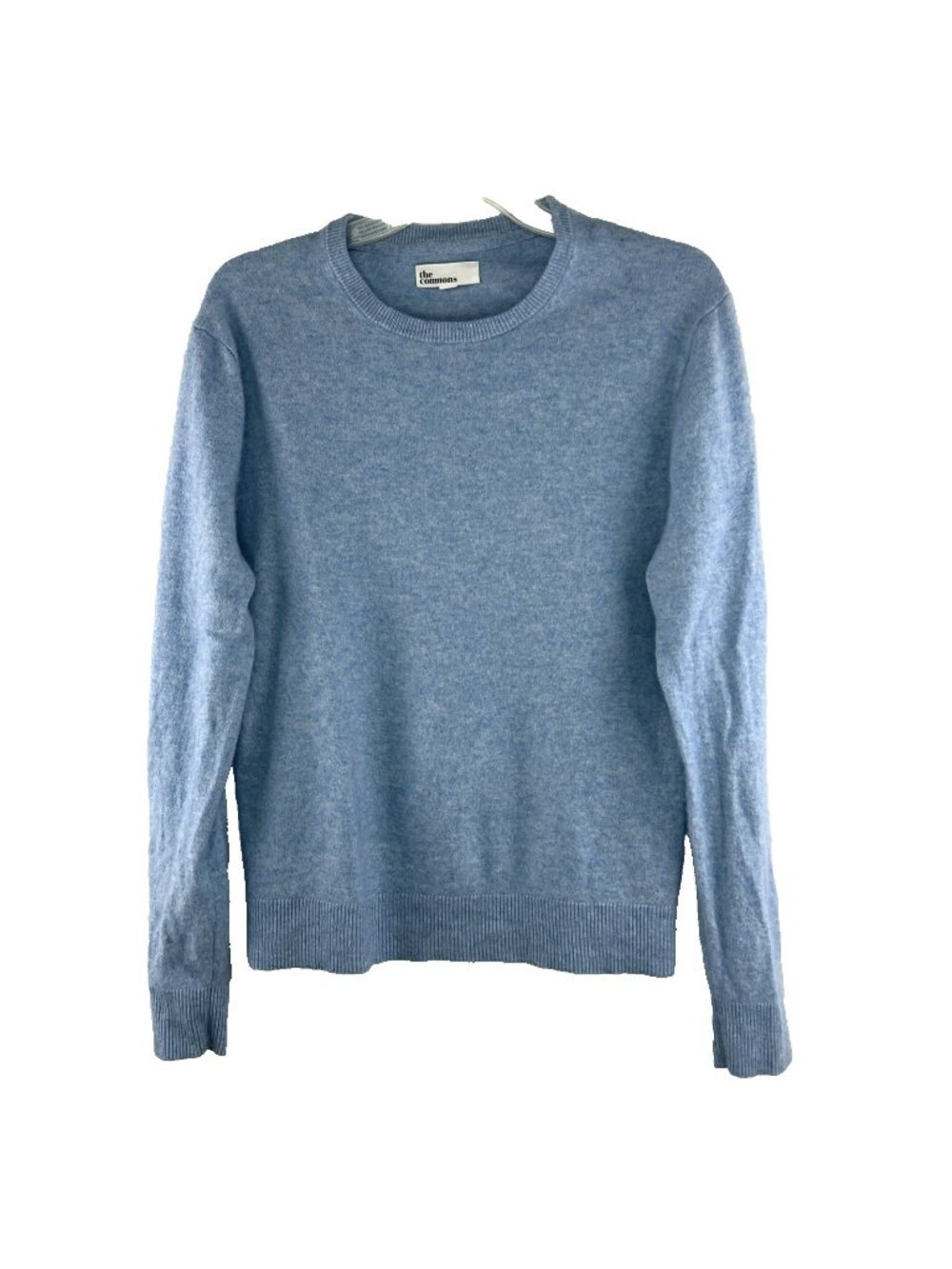 The Commons Size L 100% Cashmere Mens Light Blue Solid Knit Crew Neck Sweater